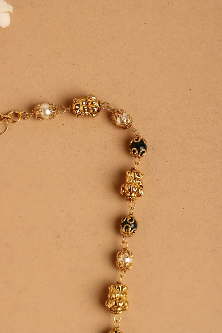 Flute Krishna Pendant Pearl Mala - Design 2 - N4103