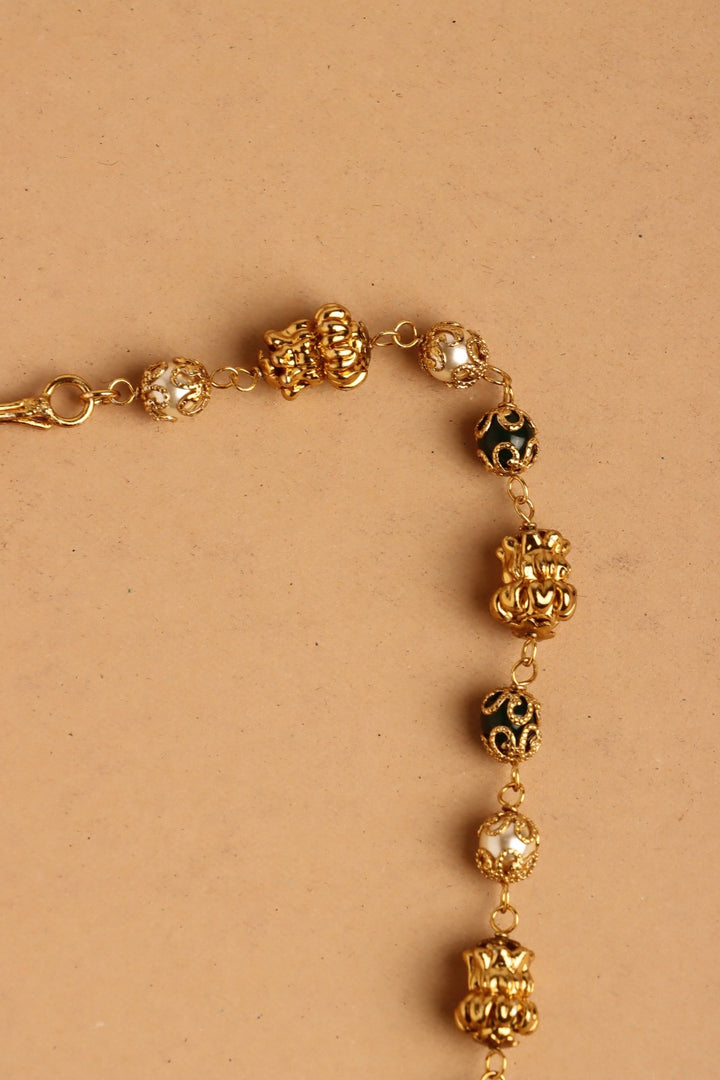 Flute Krishna Pendant Pearl Mala - Design 3 - N4104
