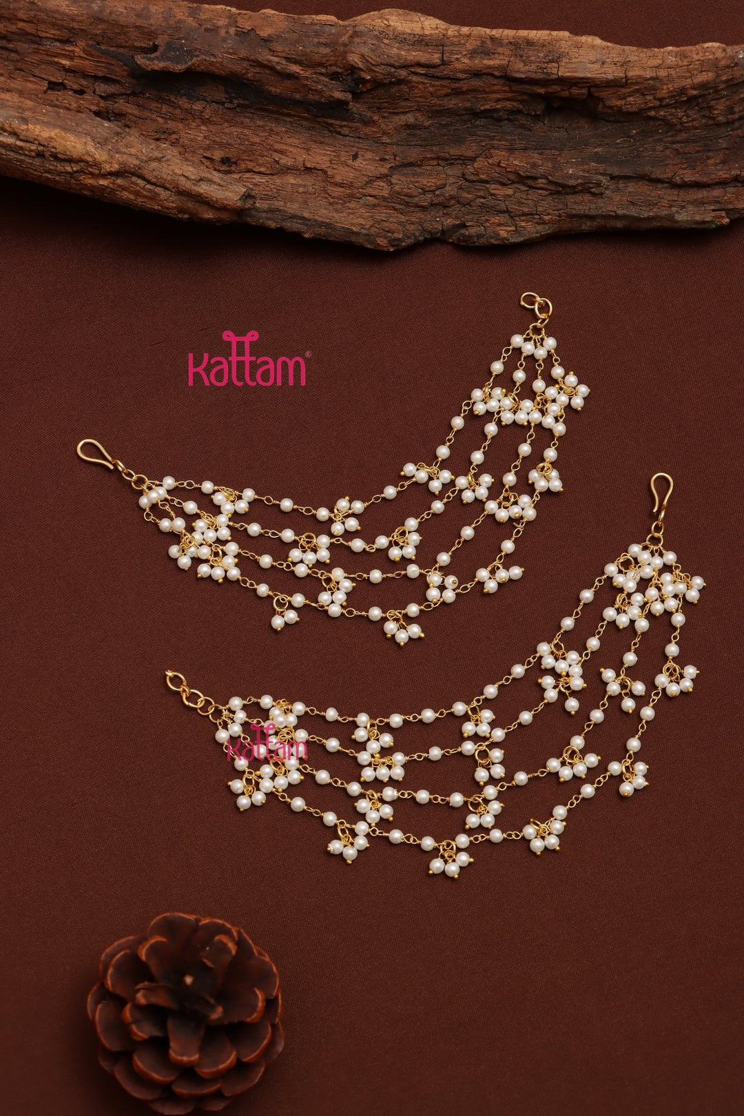 Four Layered Pearl Earchain - ECO66