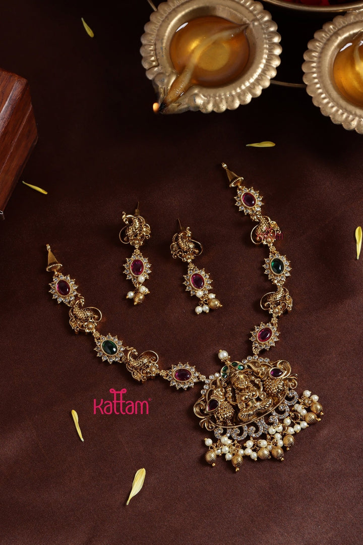 Gajalakshmi Dollar Necklace - N3234