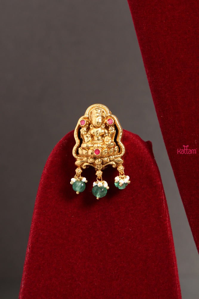 Gajalakshmi Emerald Bead Haram - N1535