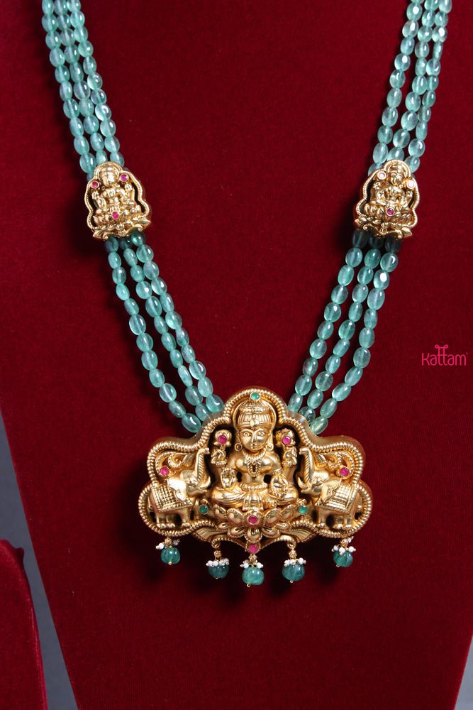 Gajalakshmi Emerald Bead Haram - N1535