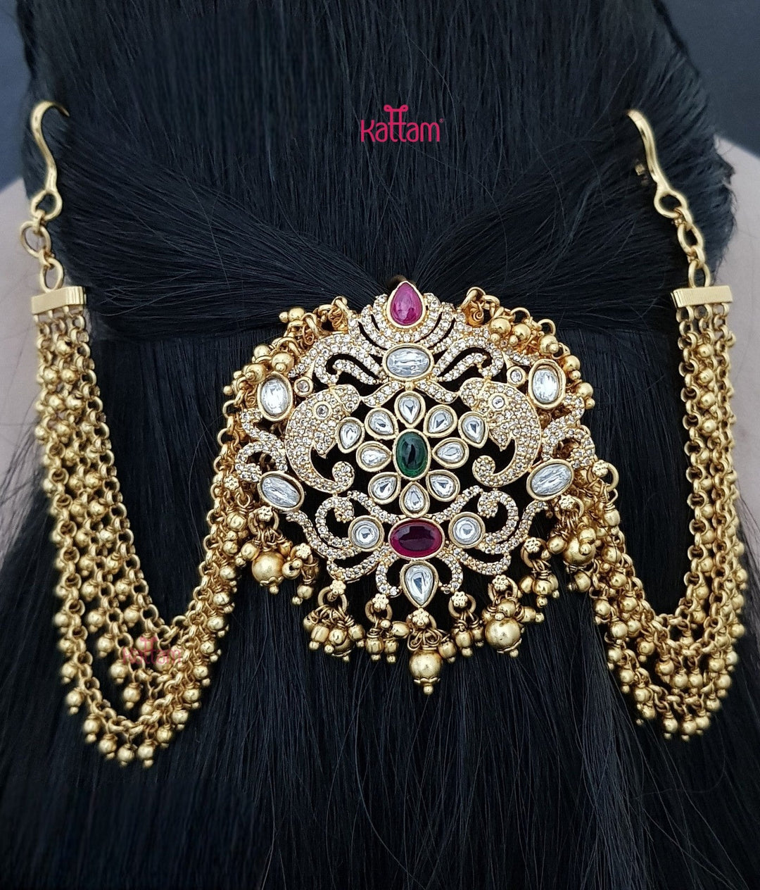 Ganesha Grandstone Bun Billai - Gold - JB088