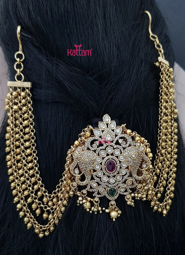 Ganesha MultiStone Bun Billai - Design 44 - JB186