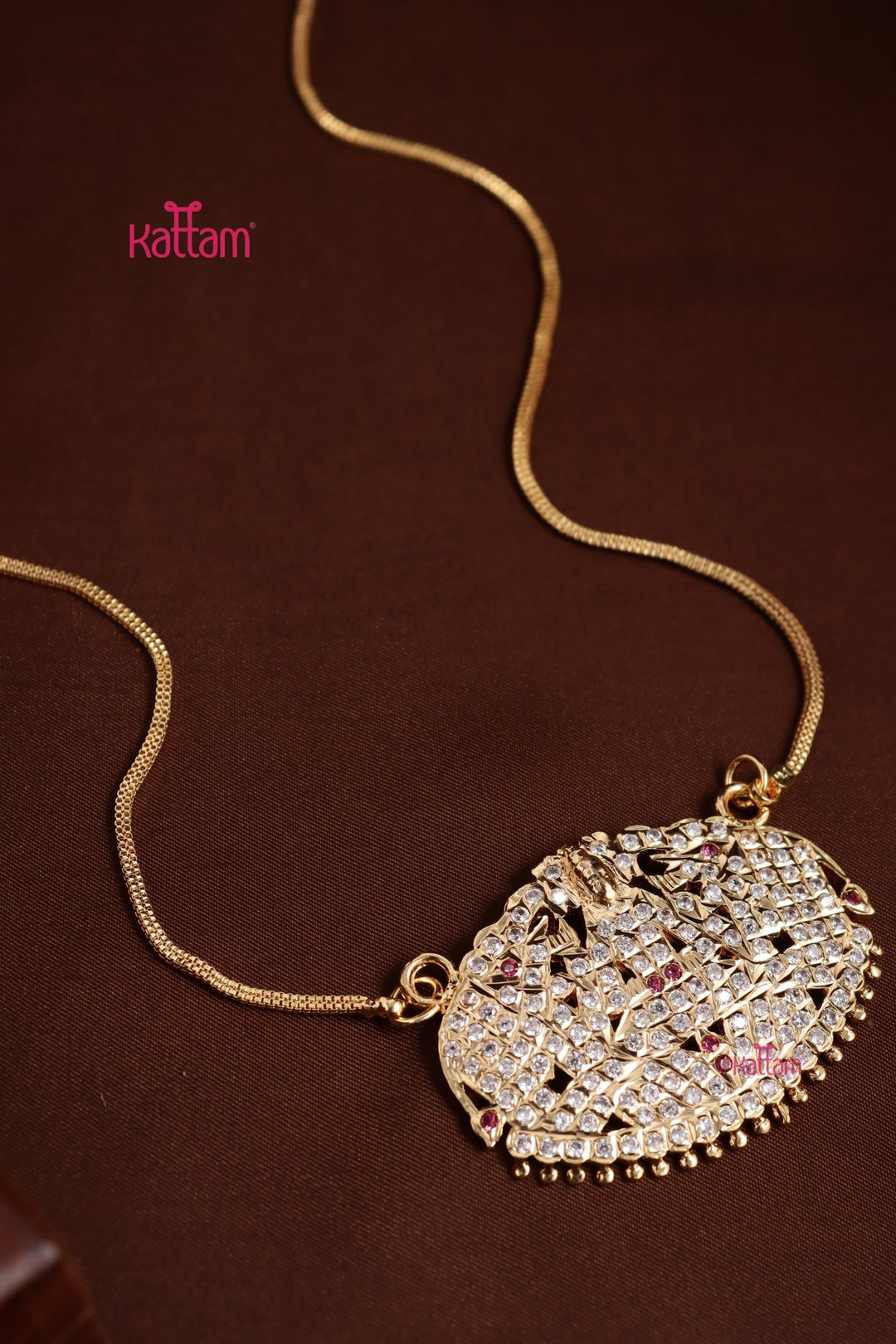 Gati Goddess Dollar Goldtone Chain - RubyWhite - N3967
