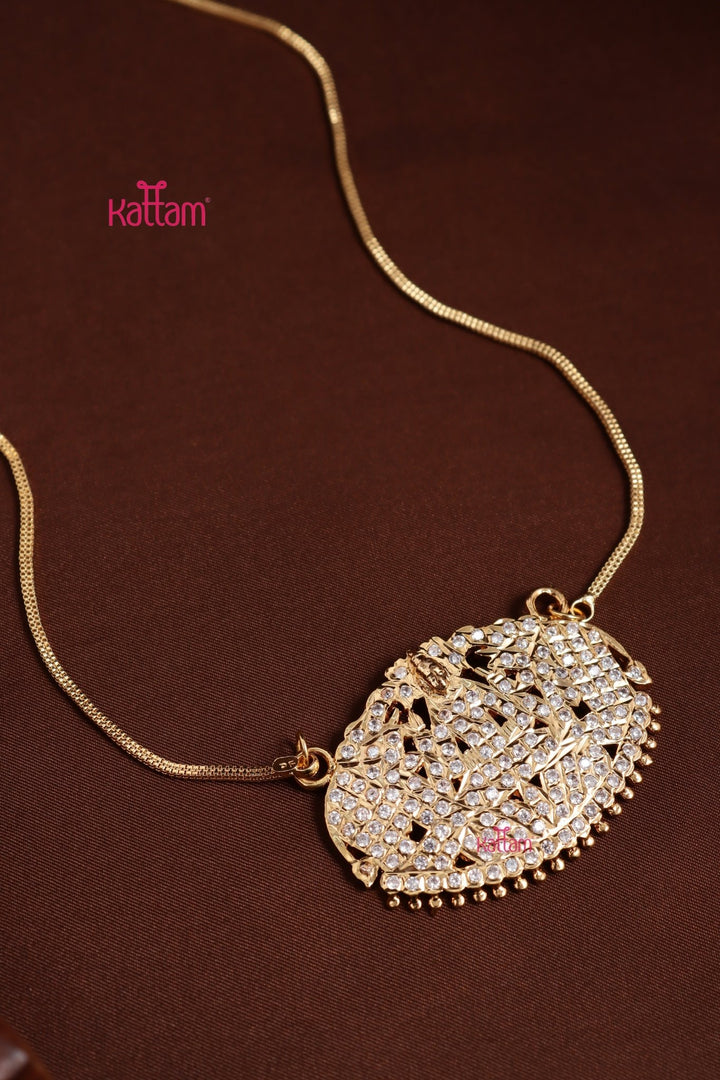 Gati Goddess Dollar Goldtone Chain - White - N3966
