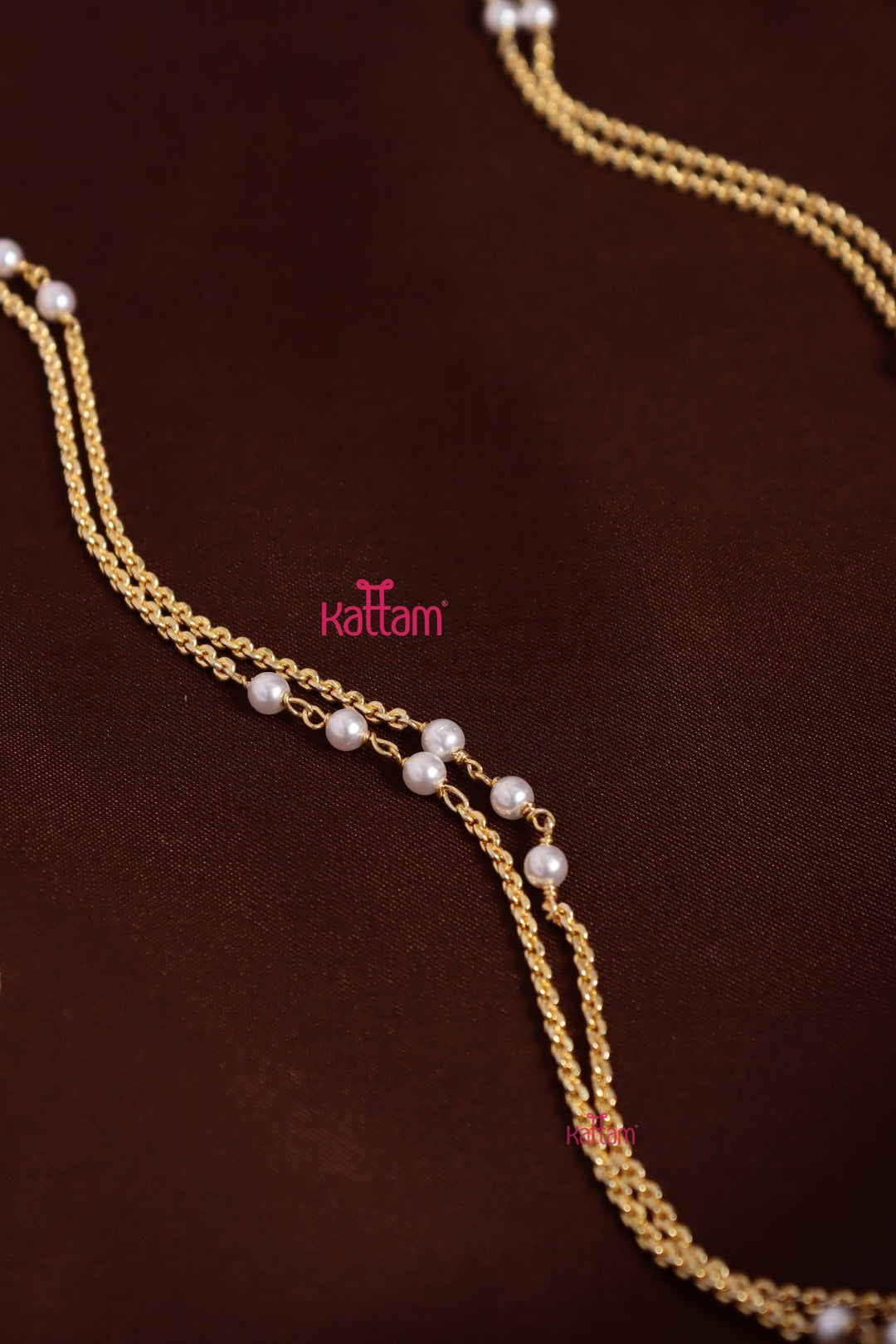 Gati Goddess Dollar Pearl Chain - White (No Earrings) - N3920