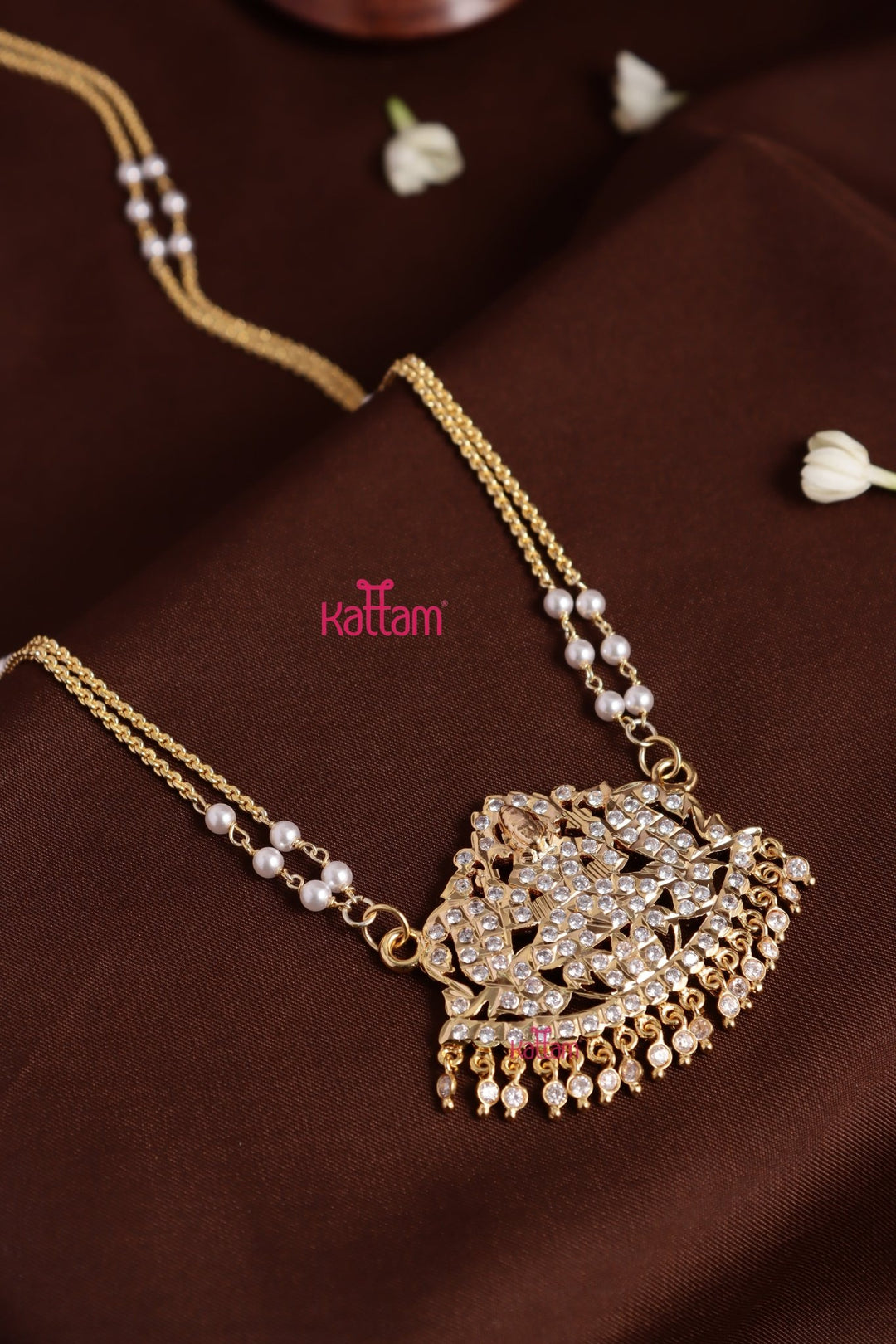 Gati Goddess Dollar Pearl Chain - White (No Earrings) - N3920
