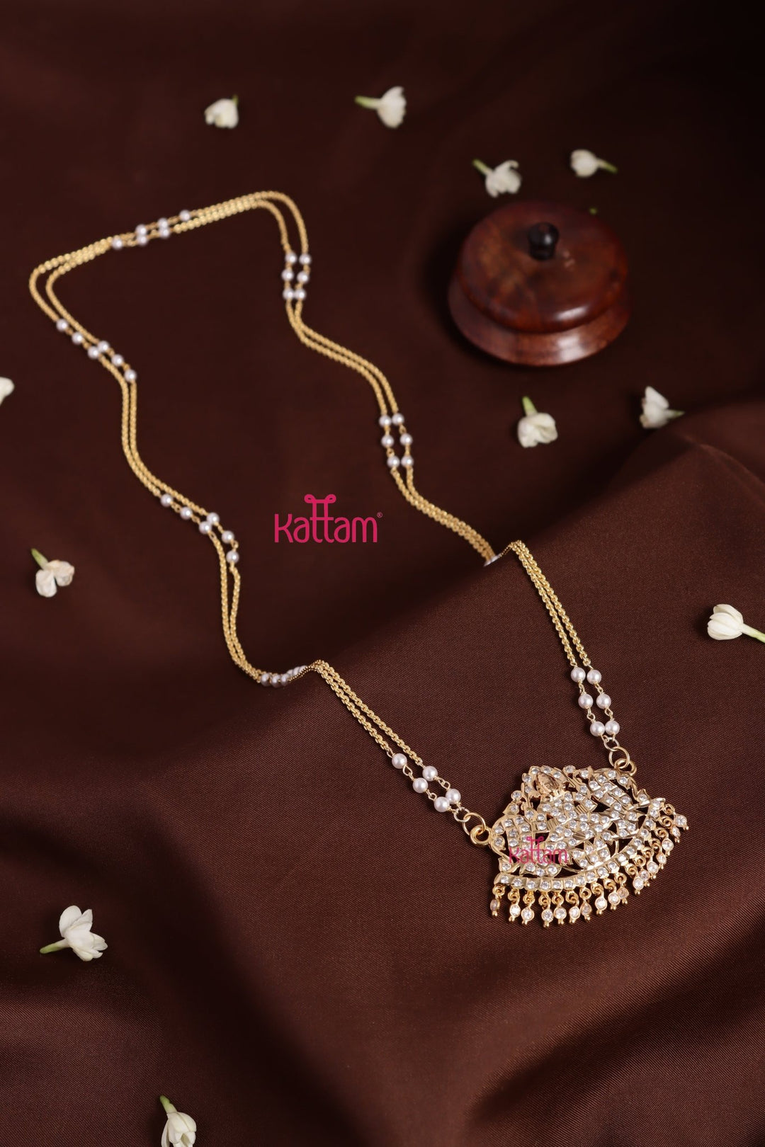 Gati Goddess Dollar Pearl Chain - White (No Earrings) - N3920