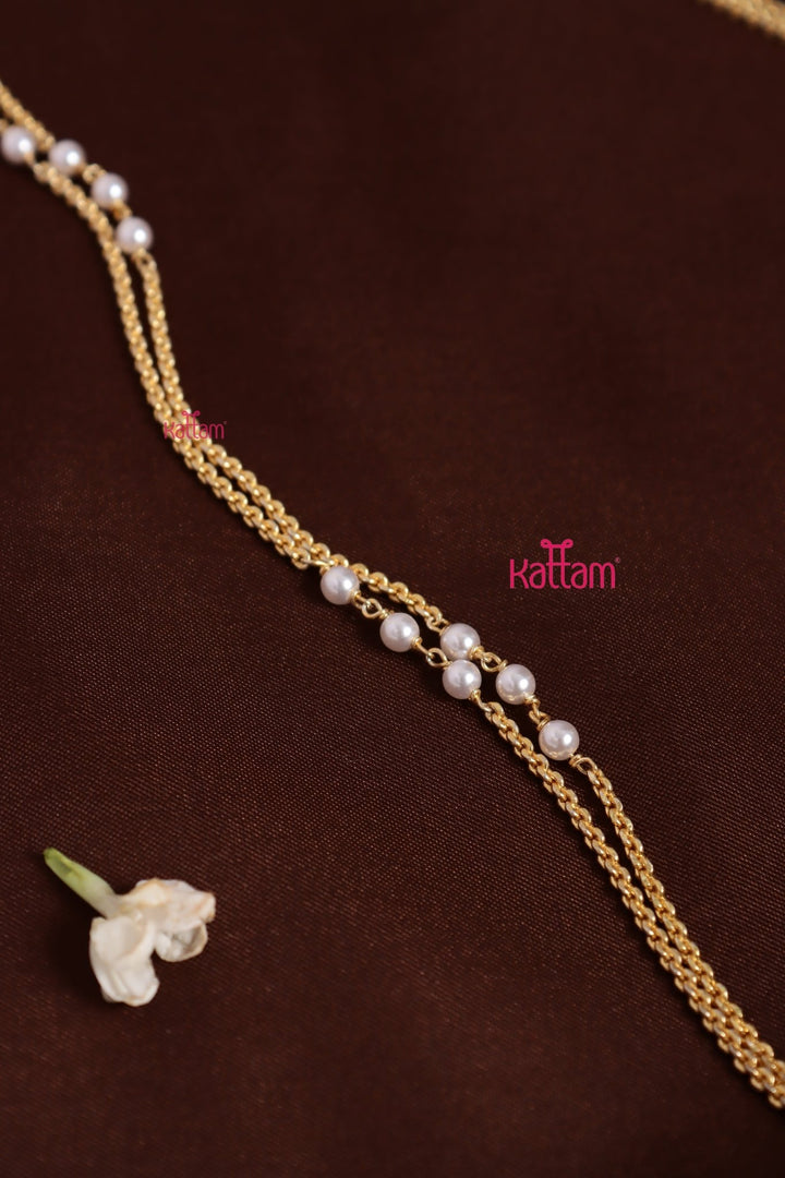 Gati Lotus Dollar Pearl Chain - White (No Earrings) - N3923