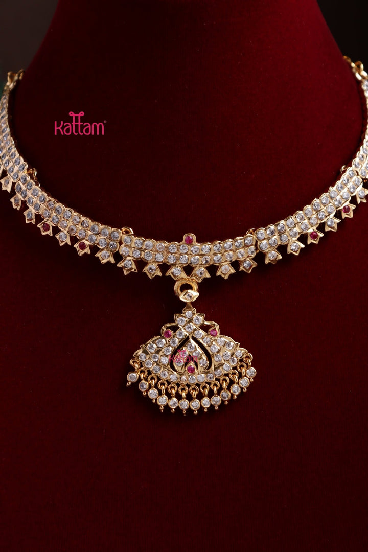 Gati Rubywhite Attigai Choker - Design 8 - N3881
