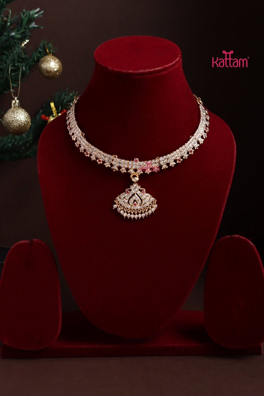 Gati Rubywhite Attigai Choker - Design 8 - N3881