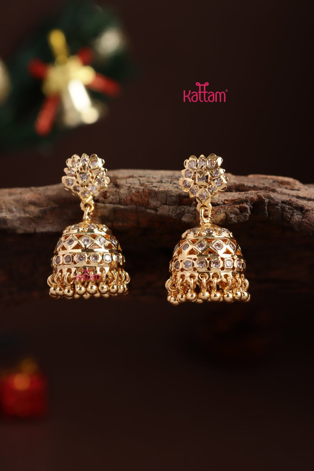 Gati Stone Jhumka - Design 1 - E1316