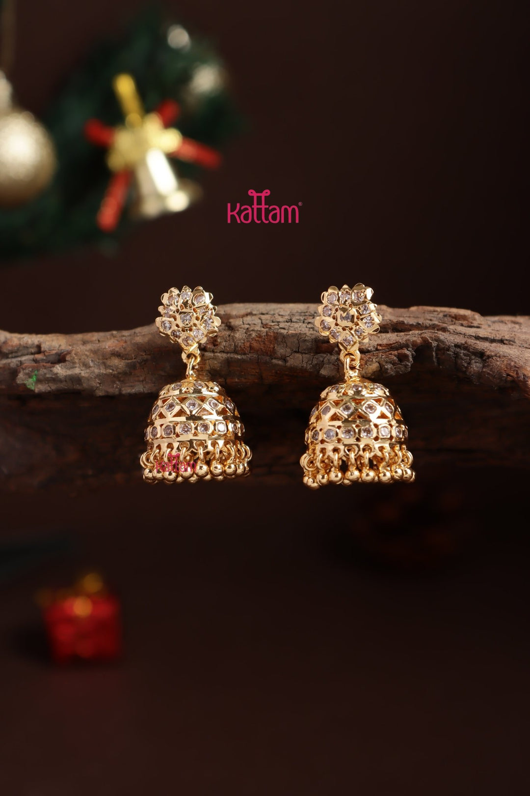 Gati Stone Jhumka - Design 1 - E1316