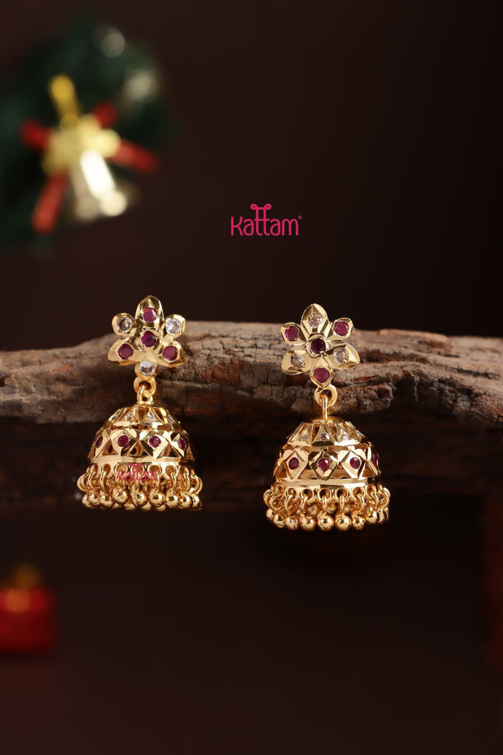 Gati Stone Jhumka - Design 2 - E1317