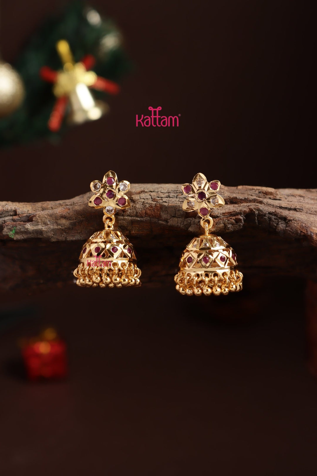 Gati Stone Jhumka - Design 2 - E1317