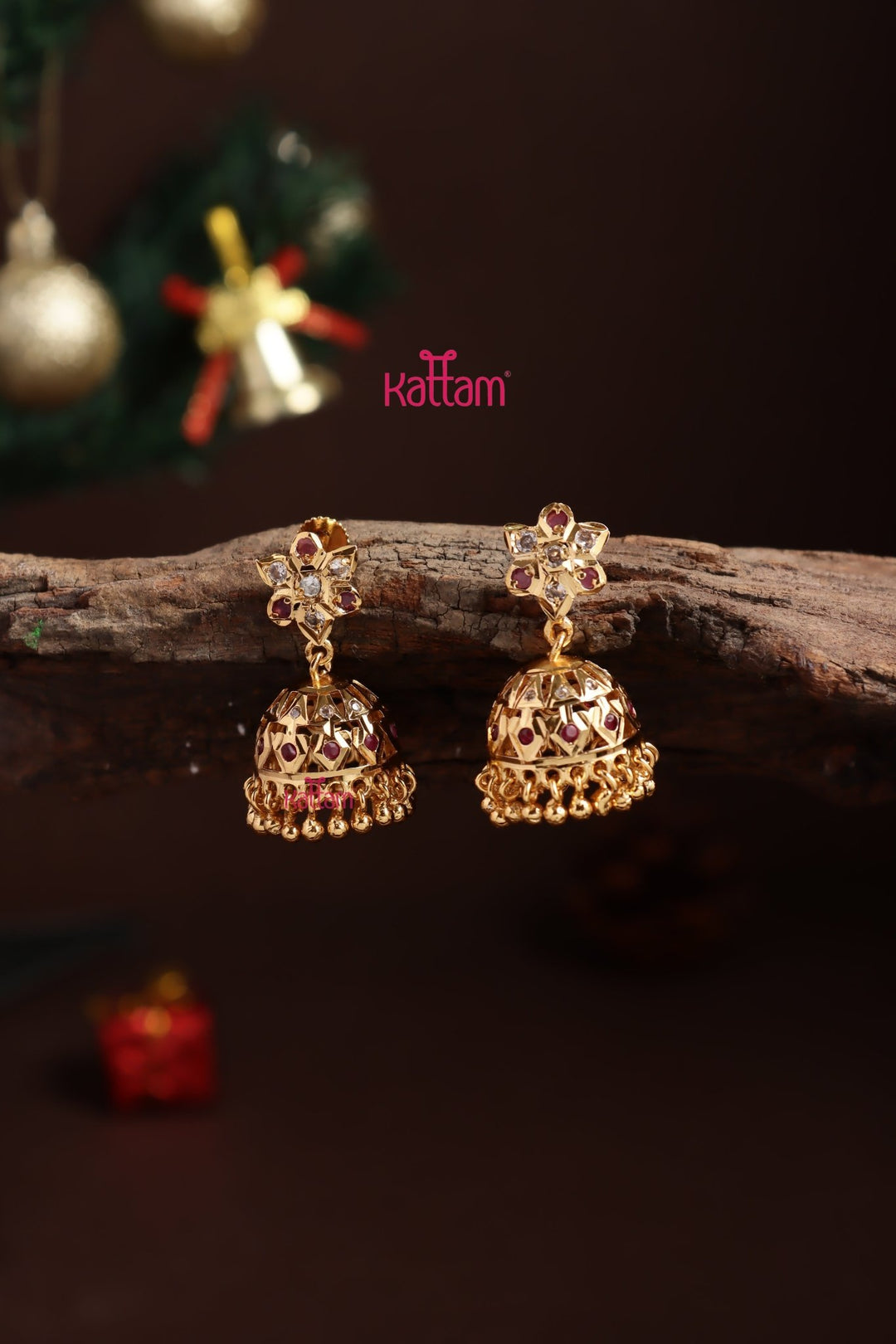Gati Stone Jhumka - Design 3 - E1318