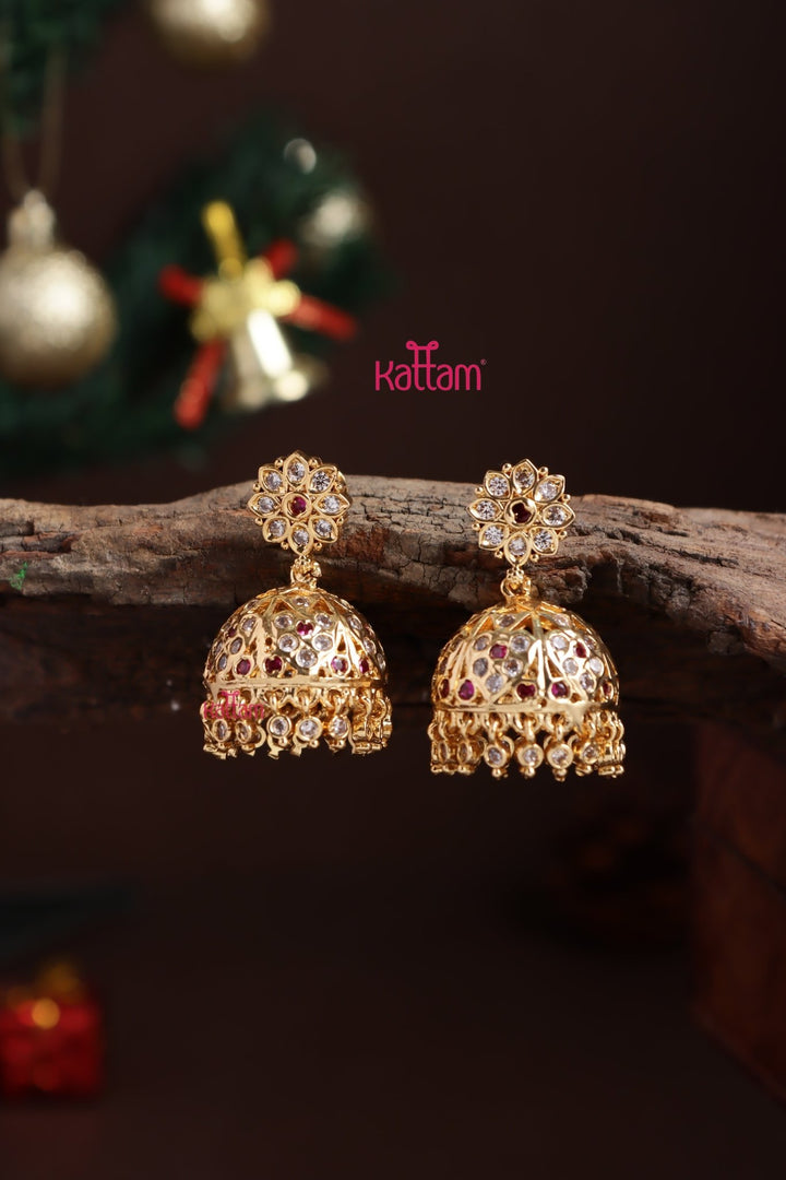 Gati Stone Jhumka - Design 4 - E1319