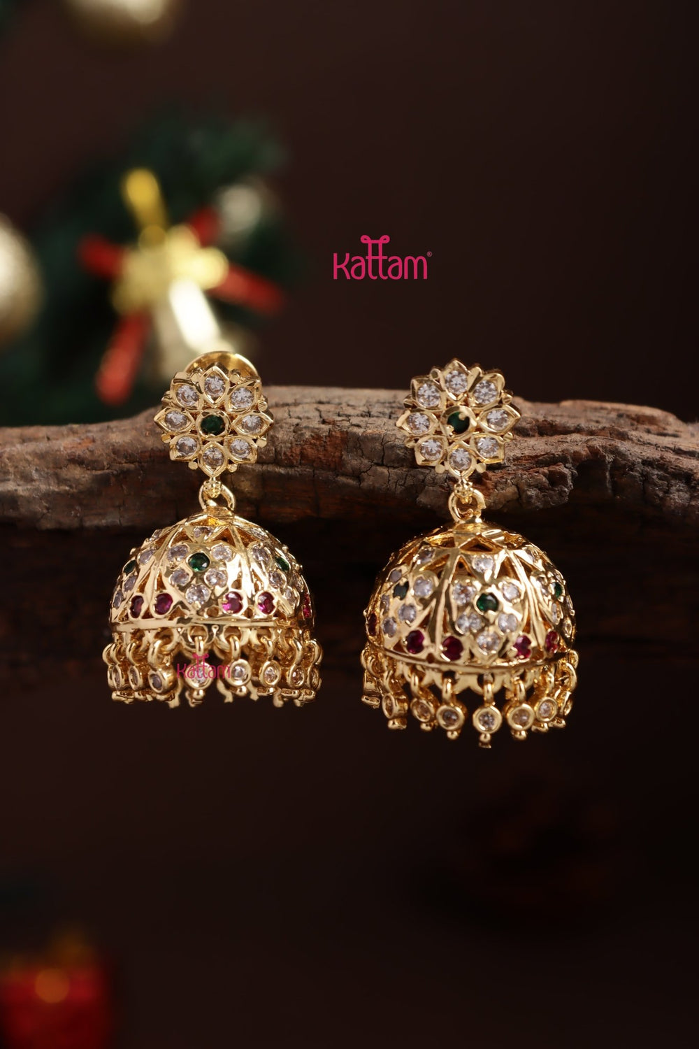 Gati Stone Jhumka - Design 5 - E1320