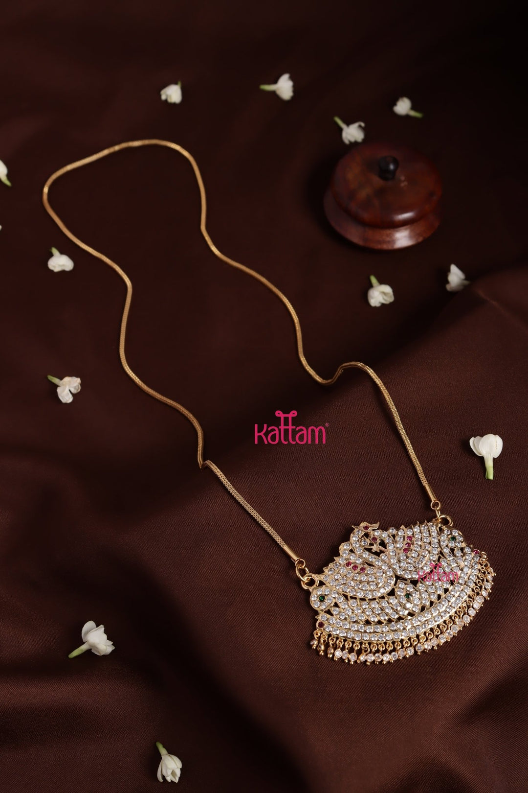 Gati Swan Dollar Goldtone Chain - Multistone (No Earrings) - N3936