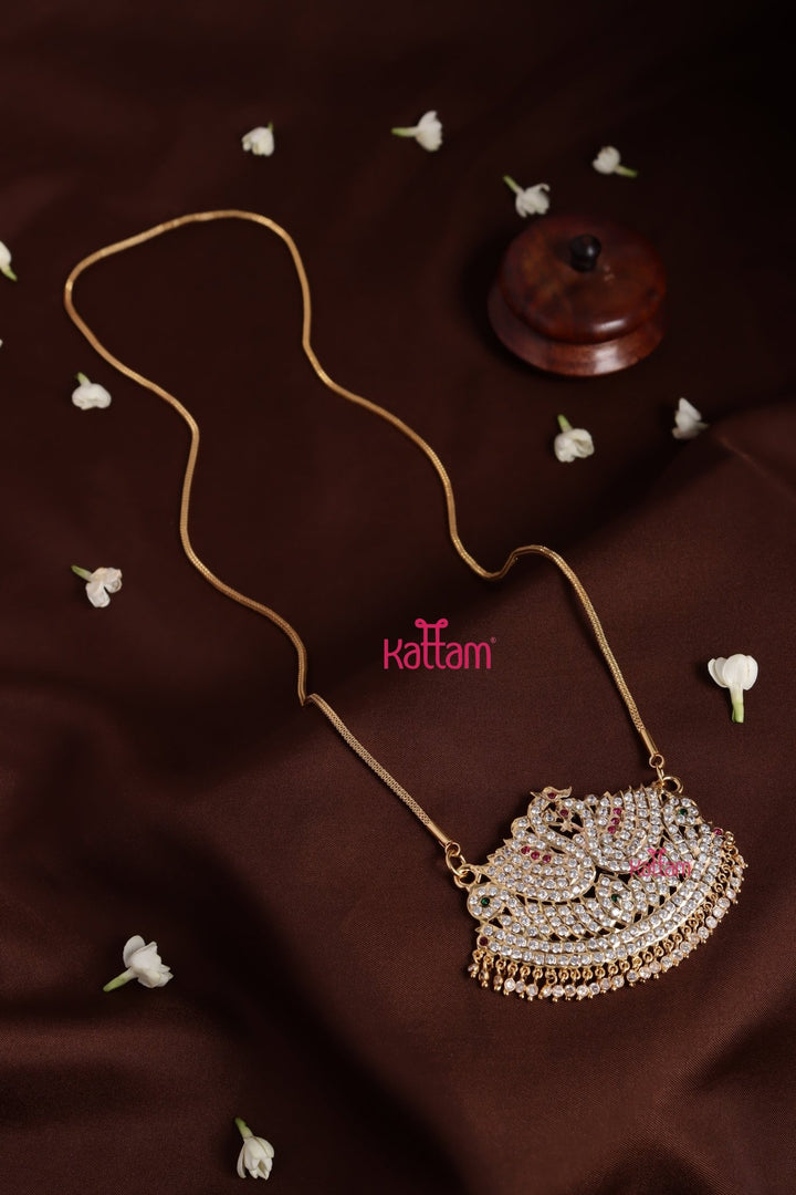 Gati Swan Dollar Goldtone Chain - Multistone (No Earrings) - N3936