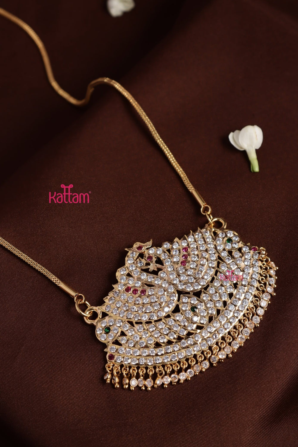 Gati Swan Dollar Goldtone Chain - Multistone (No Earrings) - N3936