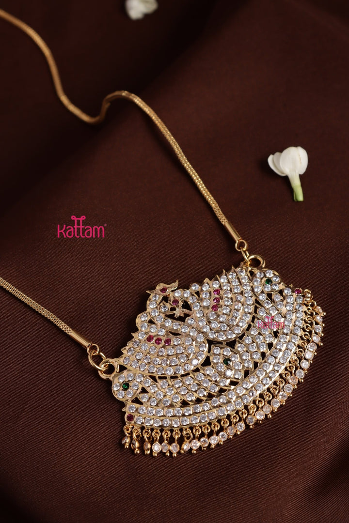 Gati Swan Dollar Goldtone Chain - Multistone (No Earrings) - N3936