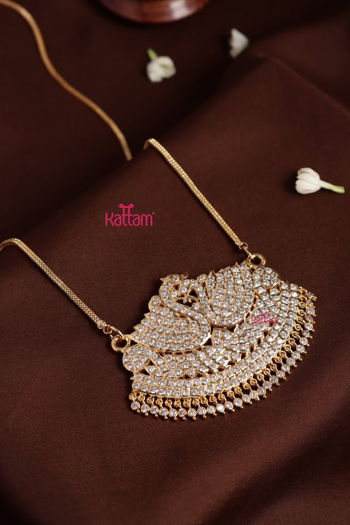 Gati Swan Dollar Goldtone Chain - White (No Earrings) - N3934