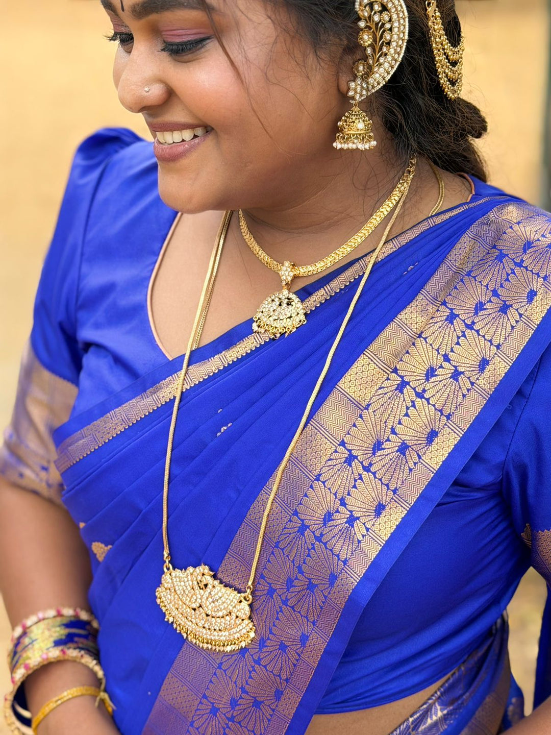 Gati Swan Dollar Goldtone Chain - White (No Earrings) - N3934