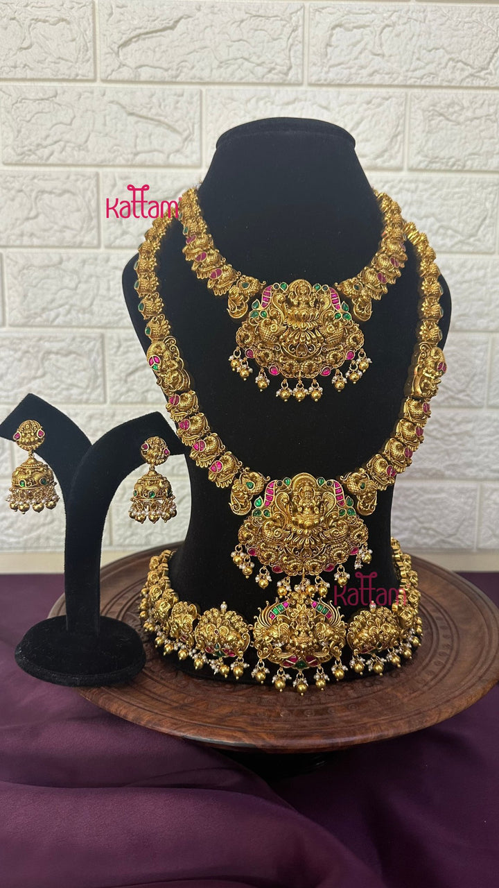 Goddess Antique Gold Bridal Set - Design 5 ( Short & Long Sold Separately) - N2954