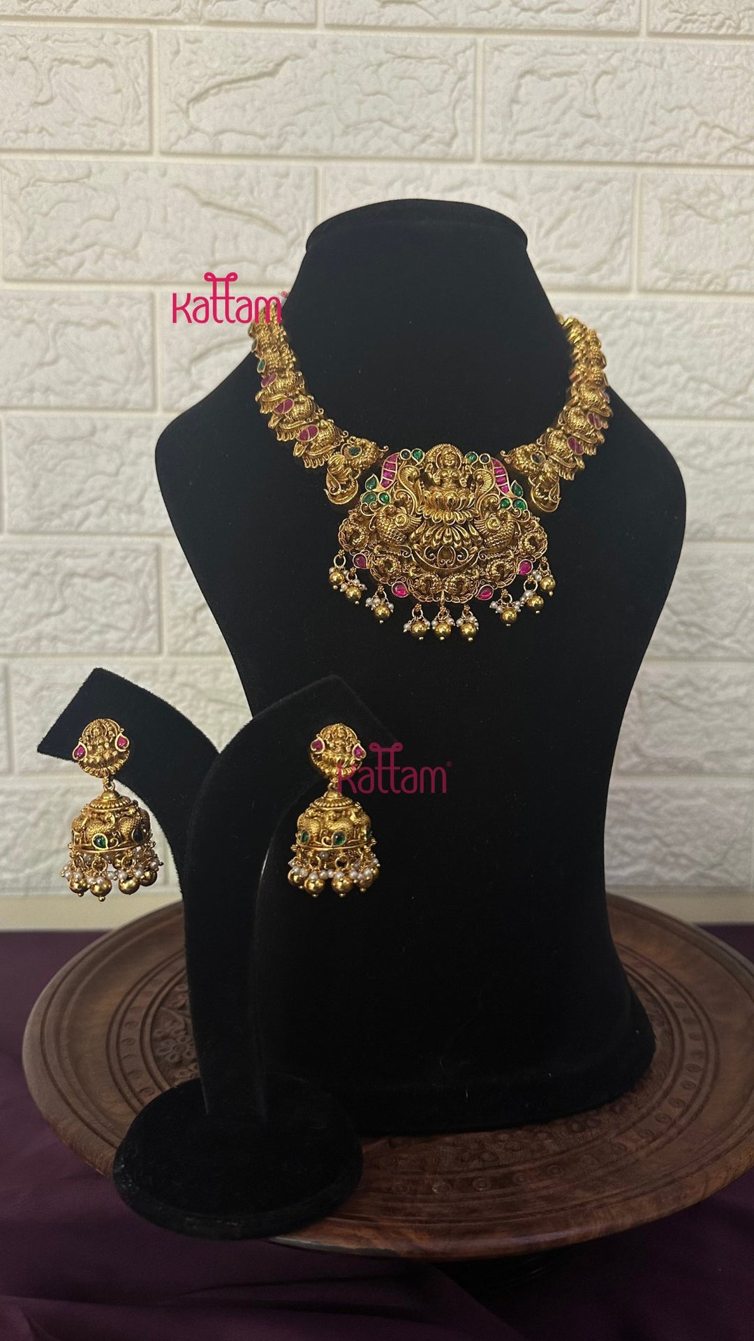 Goddess Antique Gold Bridal Set - Design 5 ( Short & Long Sold Separately) - N2954