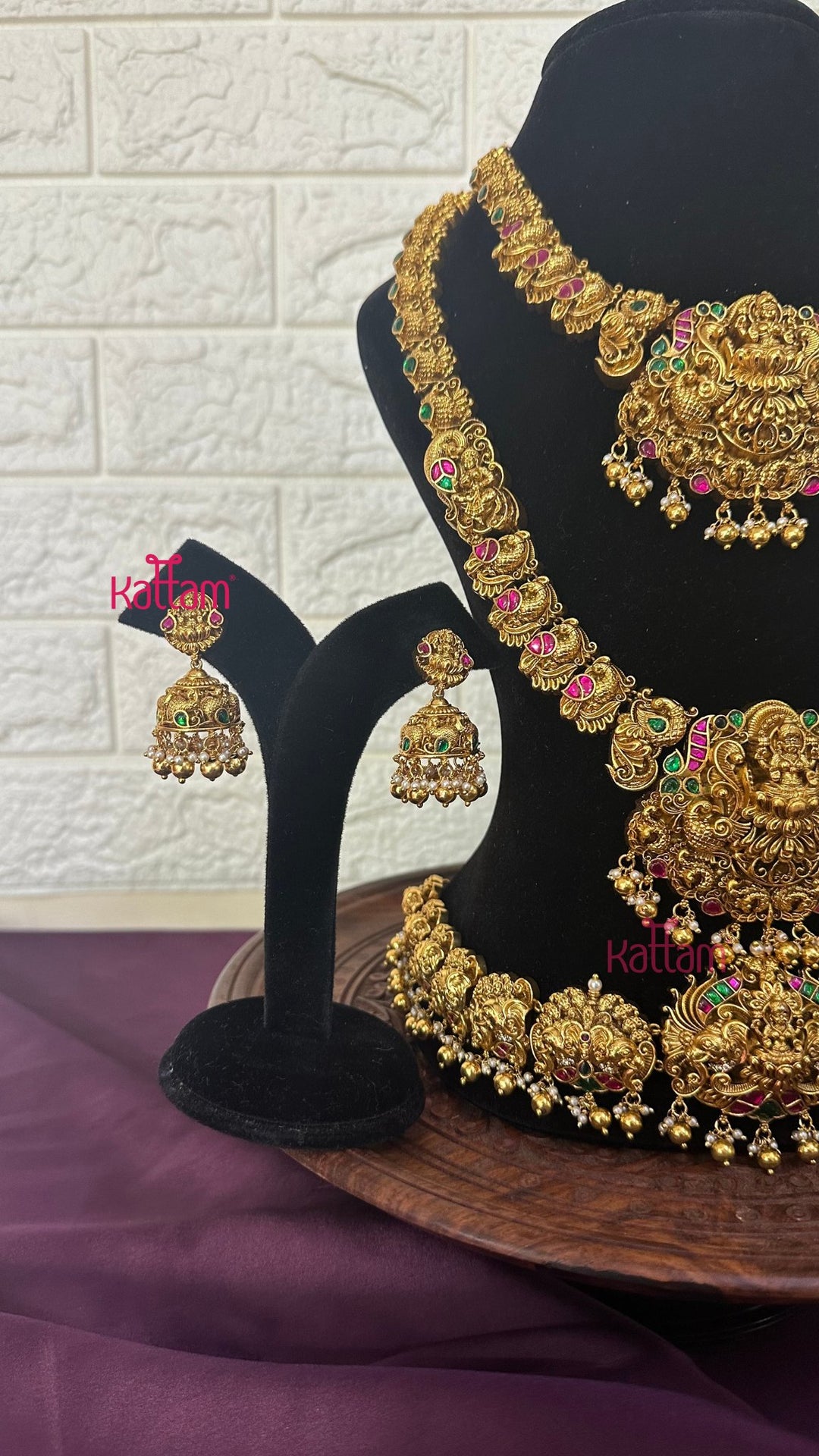 Goddess Antique Gold Bridal Set - Design 5 ( Short & Long Sold Separately) - N2954