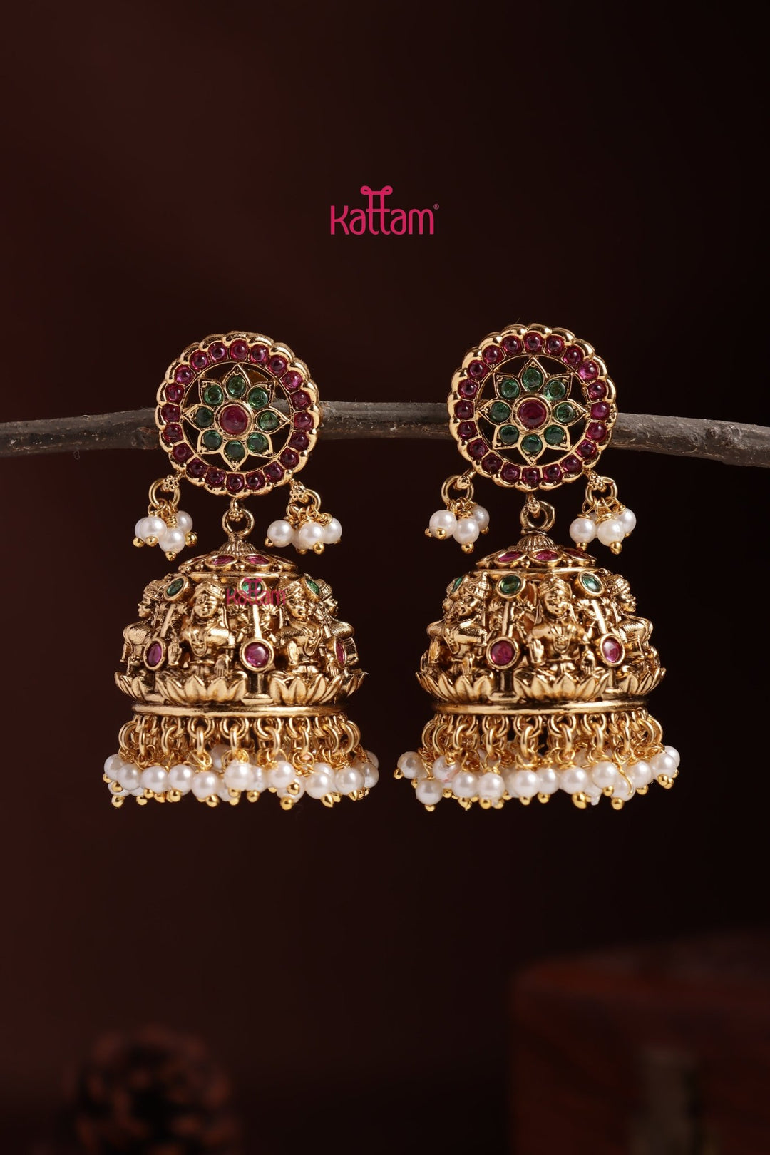 Goddess Chakra Jhumka - E1395