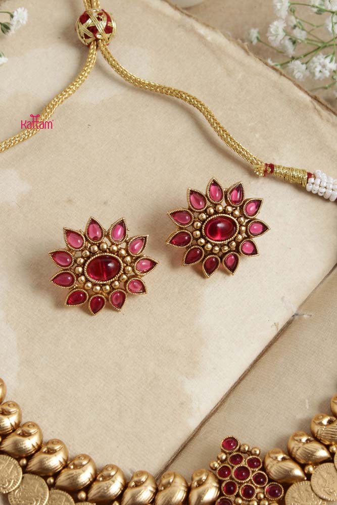 Goddess Coin Peacock Ruby Choker - N2663