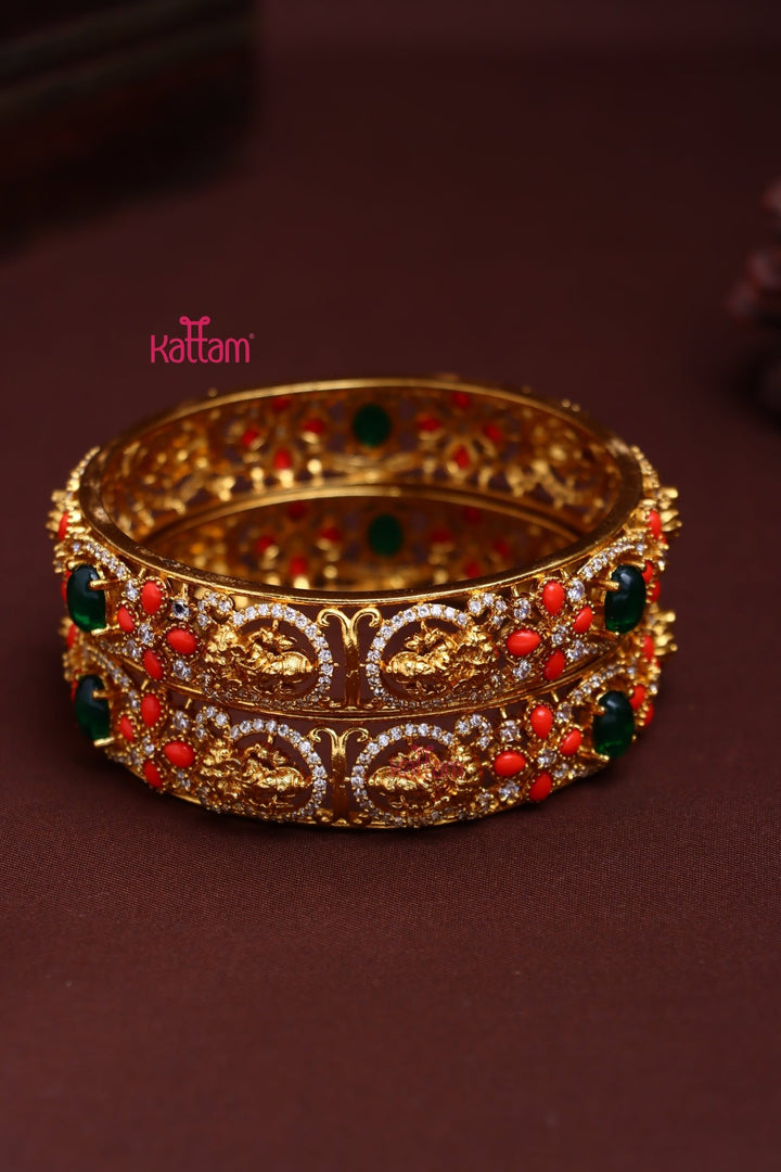Goddess Coral Stone Bangle - B574 - V4