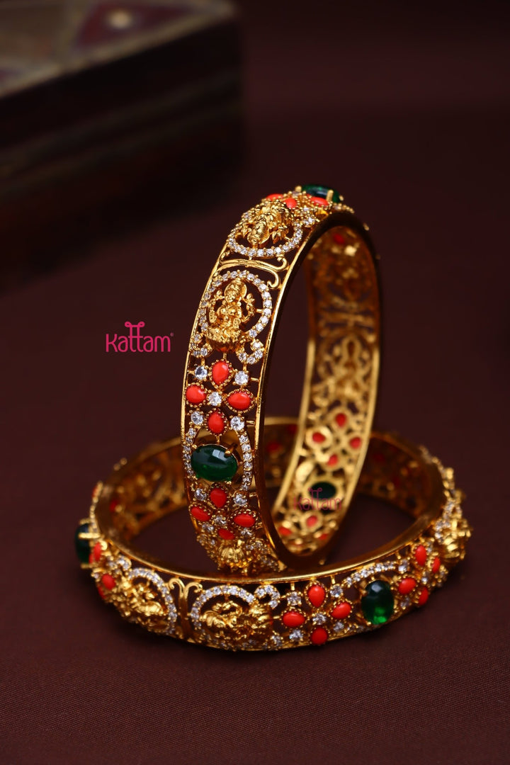 Goddess Coral Stone Bangle - B574 - V4