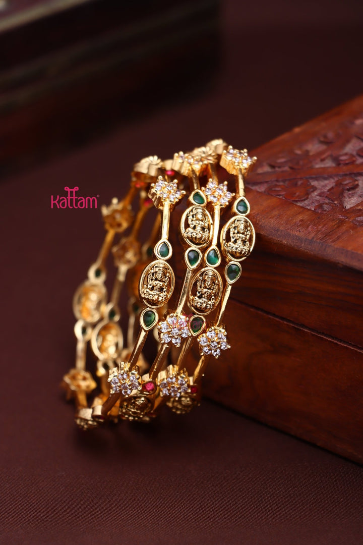 Goddess Flower Bangle ( Set of 4) - B568 - V4