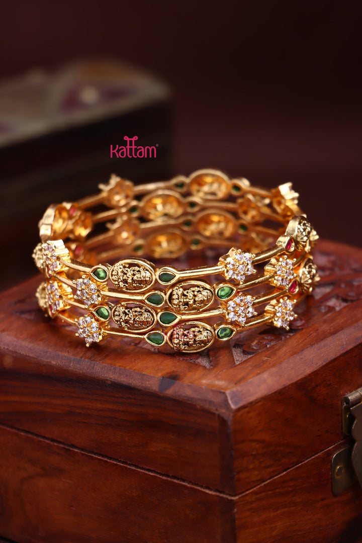 Goddess Flower Bangle ( Set of 4) - B568 - V4