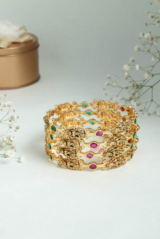 Goddess Golden Bangle ( Set of 4) - B472- V4