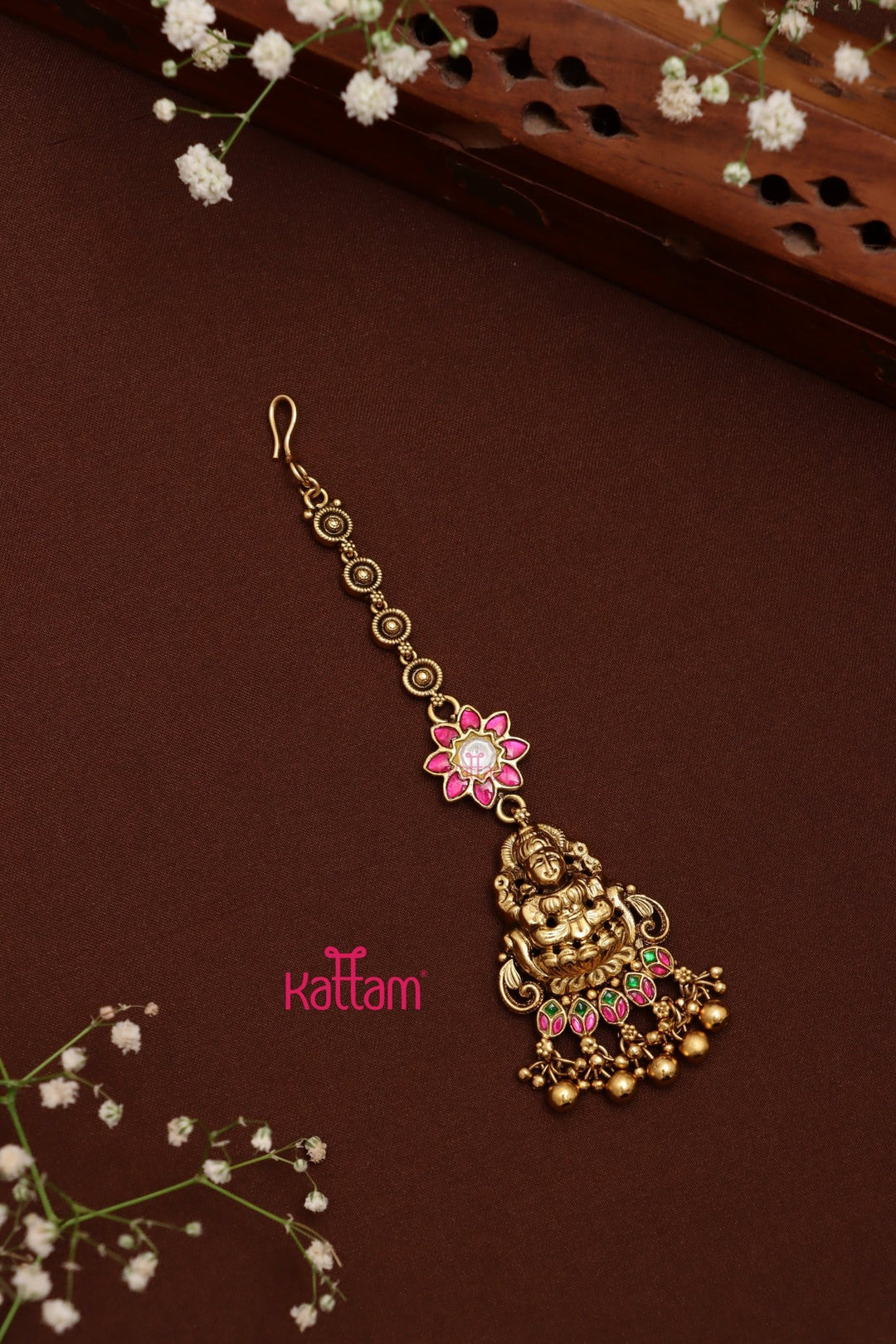 Goddess Kundan Ruby Flower Maangtikka - MT143