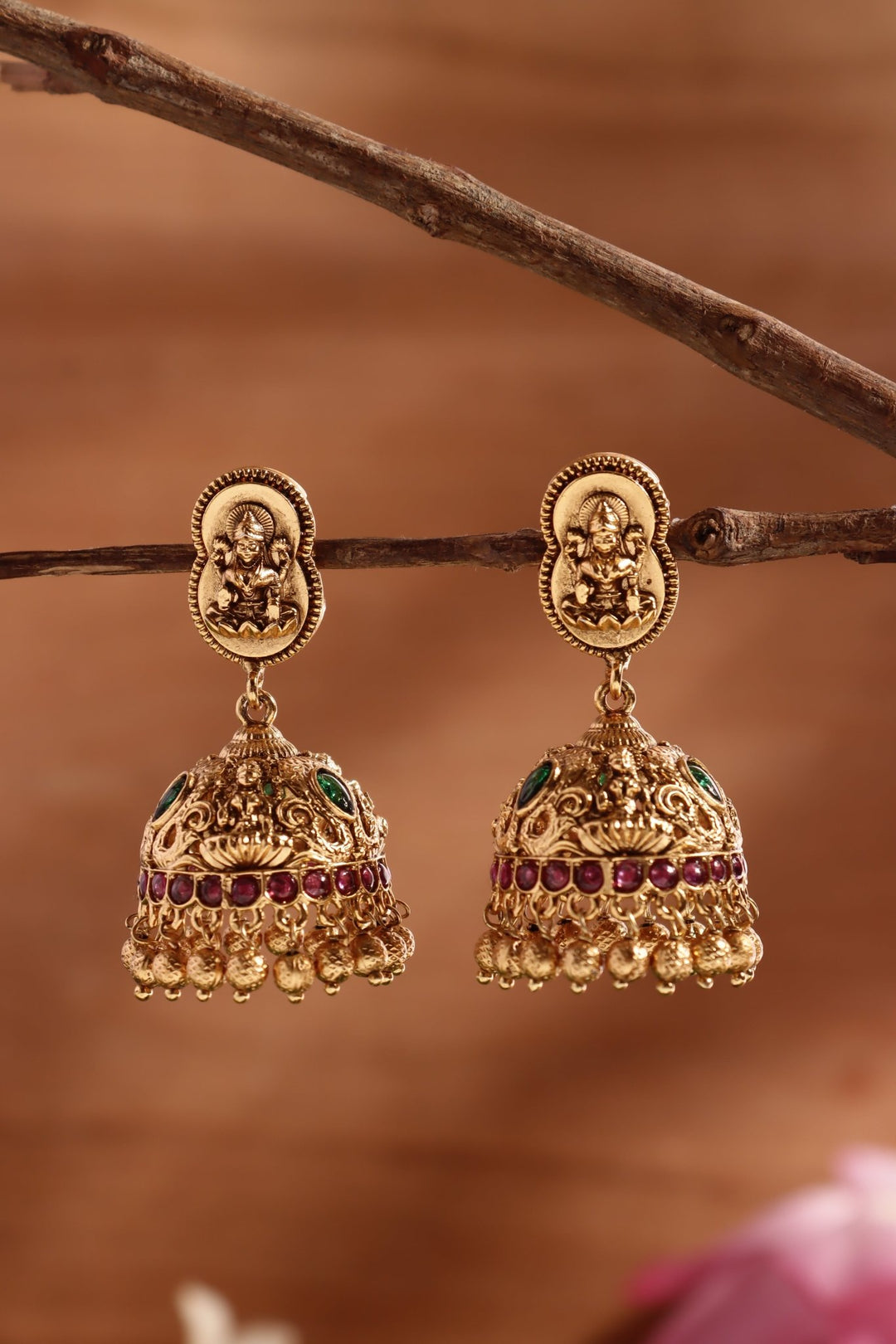 Goddess Lakshmi Ball Jhumka - E1462