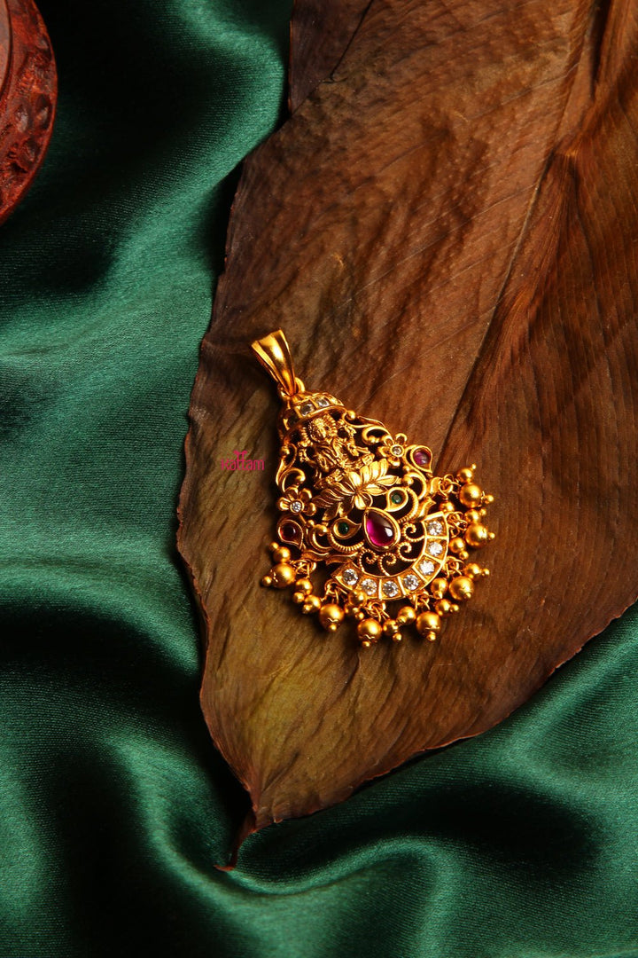 Goddess Lakshmi Pendant and Jhumka Set (No chain) - P001