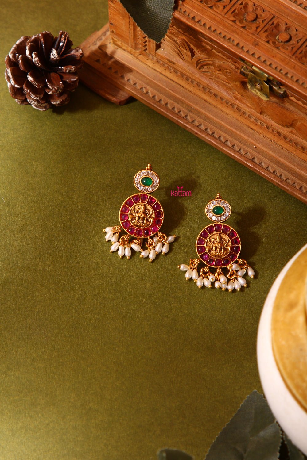 Goddess Lakshmi Ruby Floral Work MangalSutra Necklace - N668