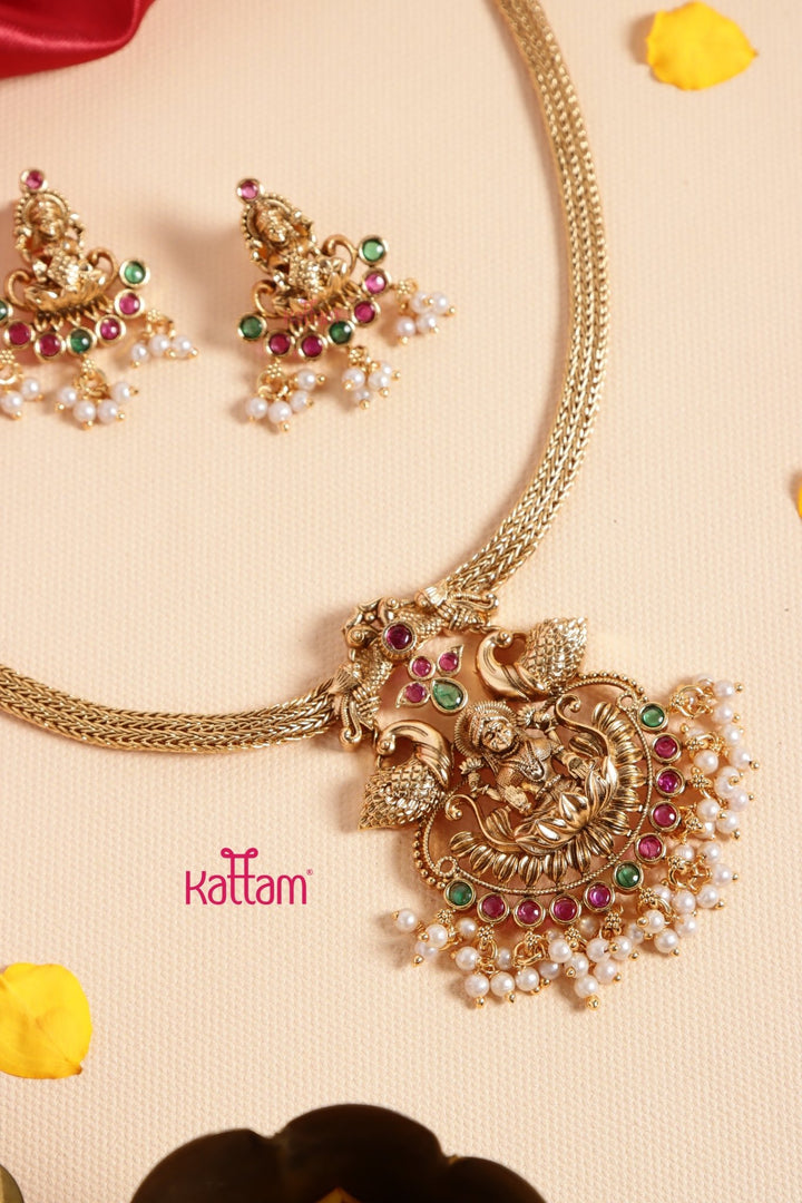 Goddess Peacock Attigai Choker - N3429