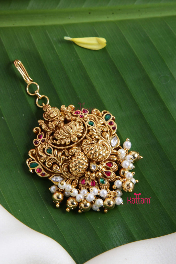 Goddess Peacock Pearl Maang Tikka - MT070