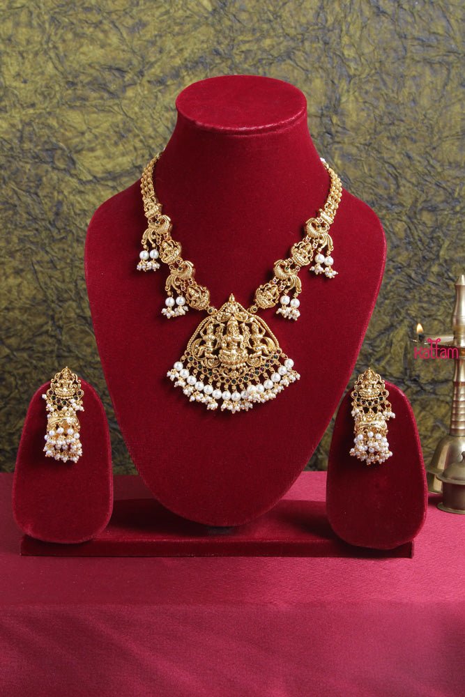 Goddess Peacock Pearl Necklace & Haram Available - N1811