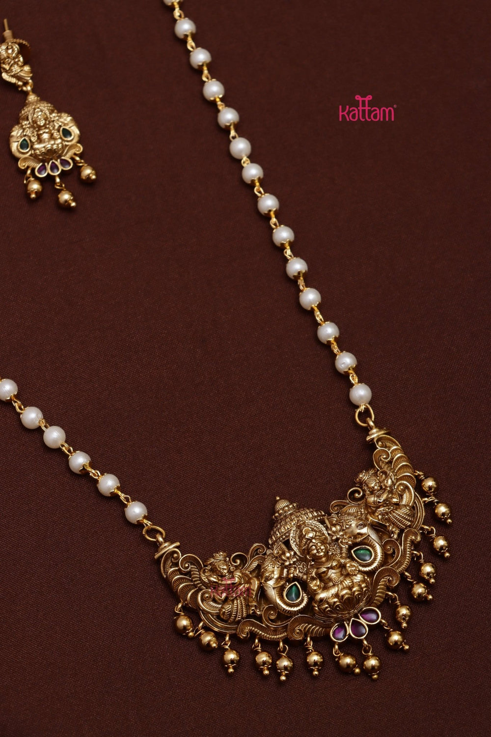 Goddess Pendant Pearl Mala - N3656