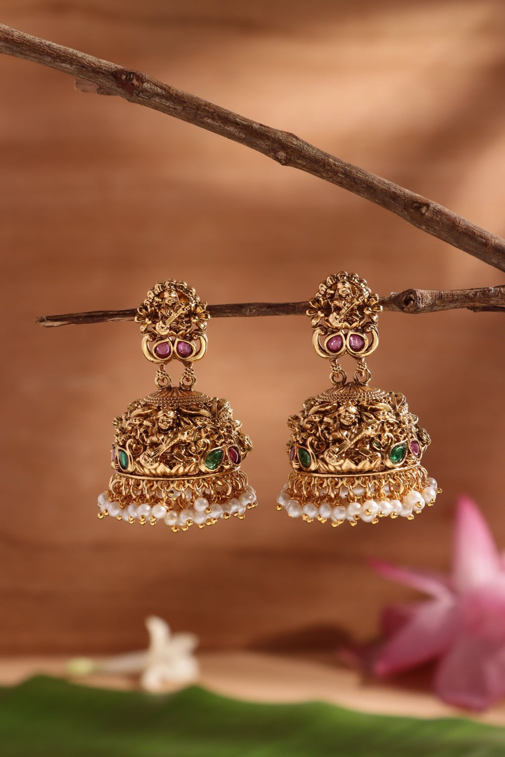 Goddess Saraswati Pearl Jhumka - E1466