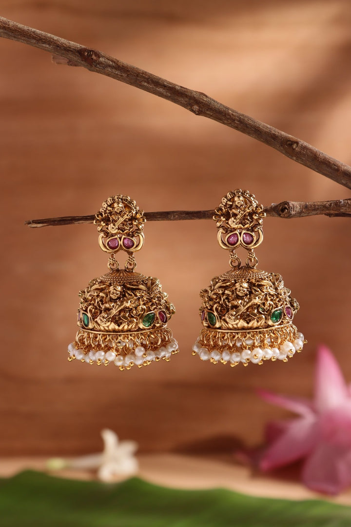 Goddess Saraswati Pearl Jhumka - E1466