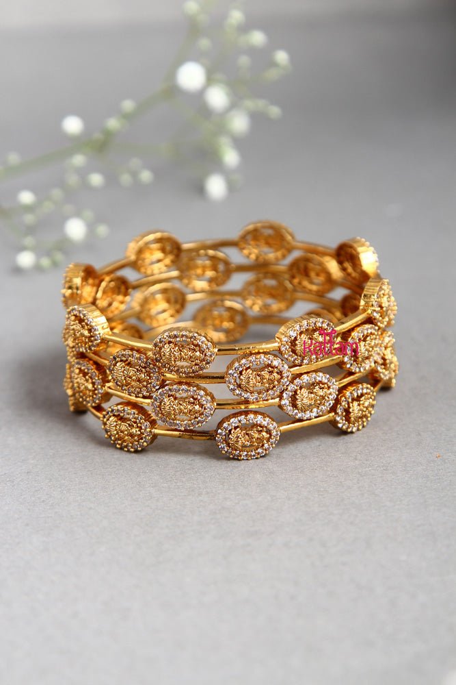 Goddess White Stone Bangle - B369 - V4